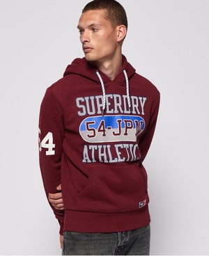 Superdry Track & Field Férfi Kapucnis Pulóver Piros | BRVWG3026